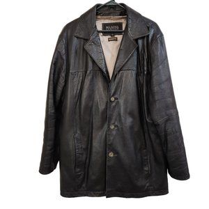 Wilsons Leather Mens Pelle Studio Thinsulate Black Jacket Removable Vest Large